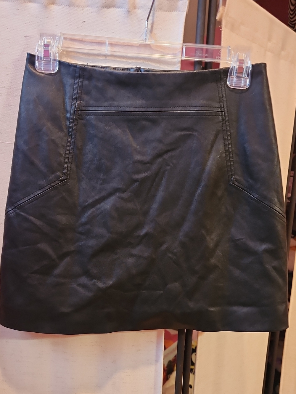 H&M Black Faux Leather Mini Skirt
